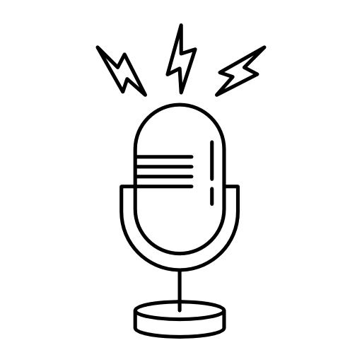 Microphone outline with opened line