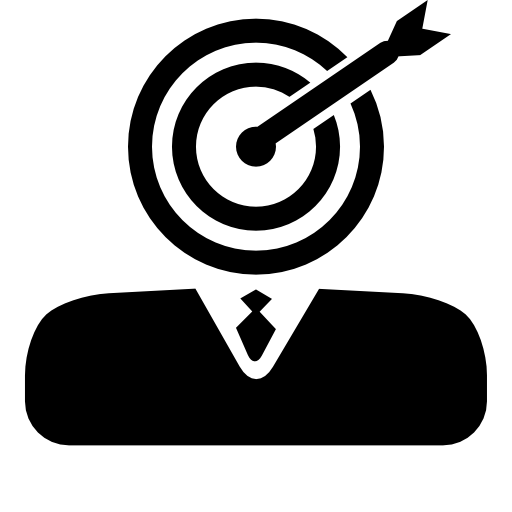 Businessman with dart board and dart head