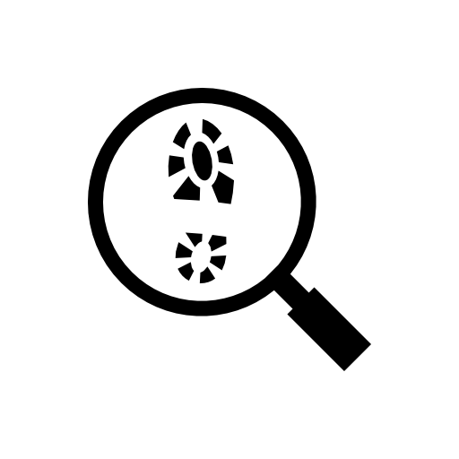 Footprints under magnifier tool