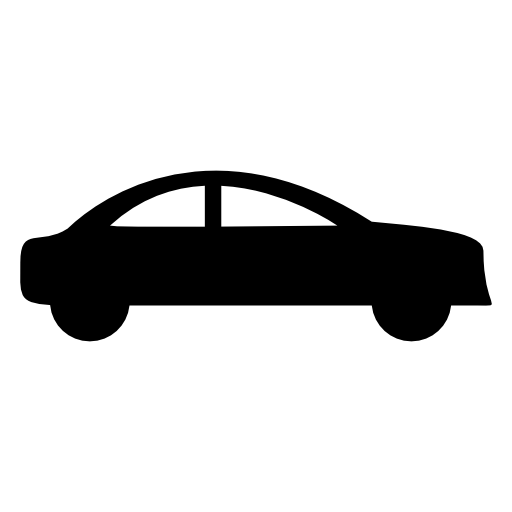 Sedan car side black silhouette