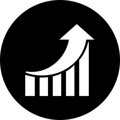 SEO performance ascendant bars graphic inside a circle