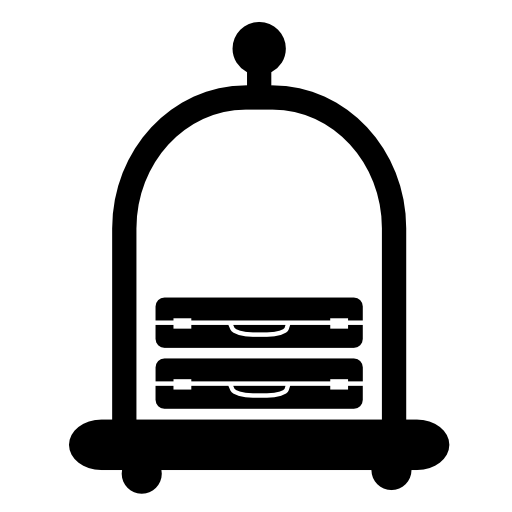 Baggage on an elegant hotel platform cart