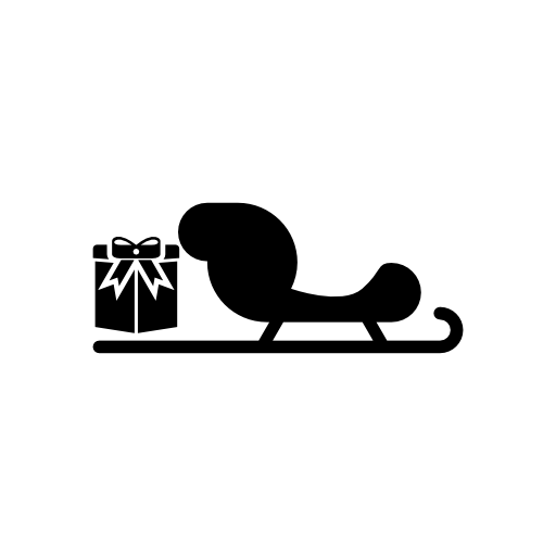 Christmas sled with a giftbox