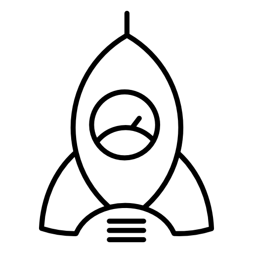 Rocket with speedometer shape on it