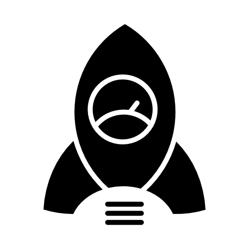 Rocket with speedometer shape on it