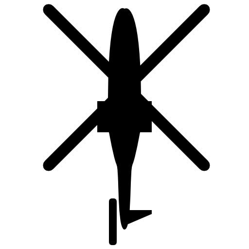 Helicopter bottom view silhouette