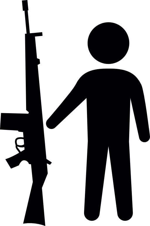 Male with armalite gun