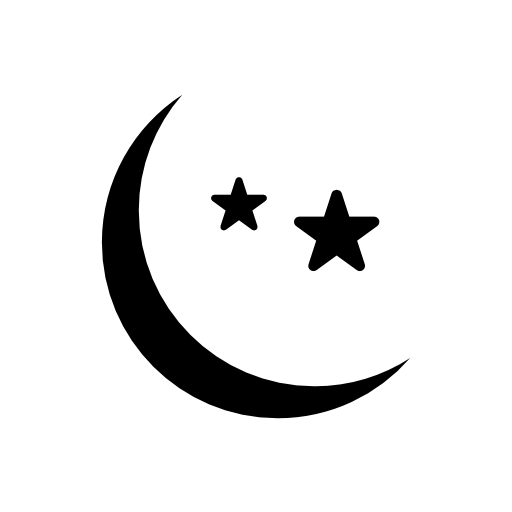 Moon and stars