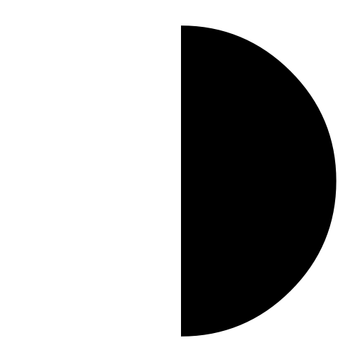 Half moon phase symbol