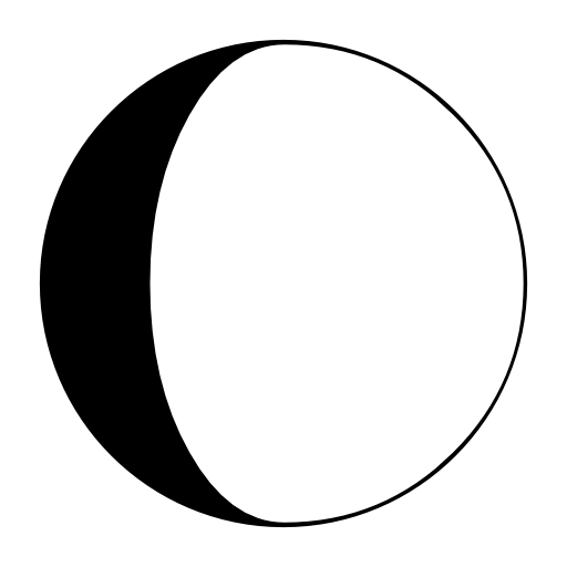 Moon phase symbol with craters