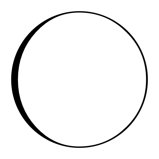 Moon phase symbol with craters