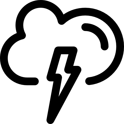 Cloud outline with thunderbolt