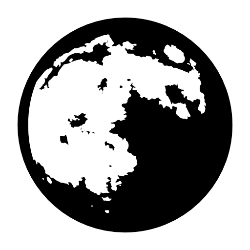 Moon phase symbol with craters