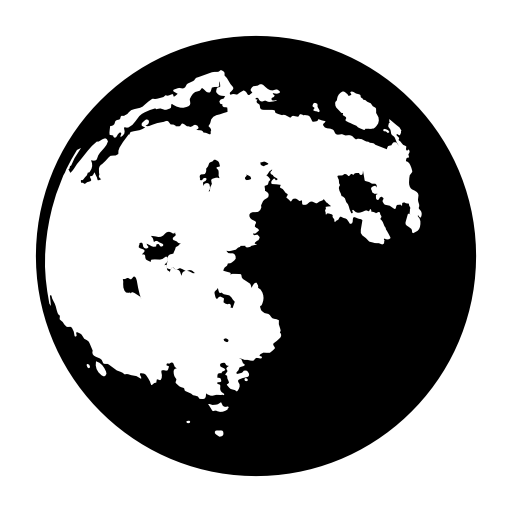 Moon phase symbol with craters