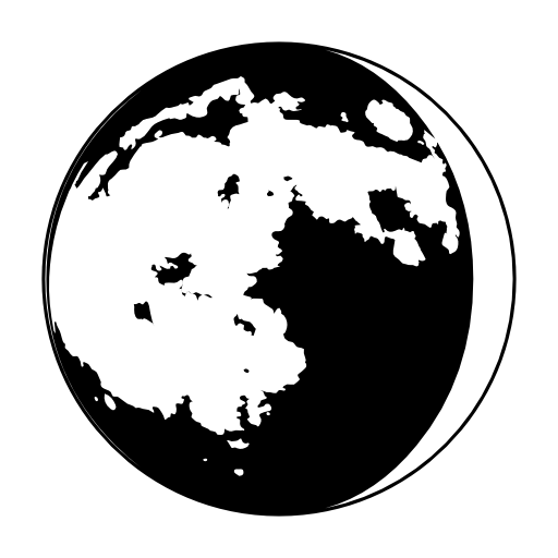 Moon phase symbol with craters