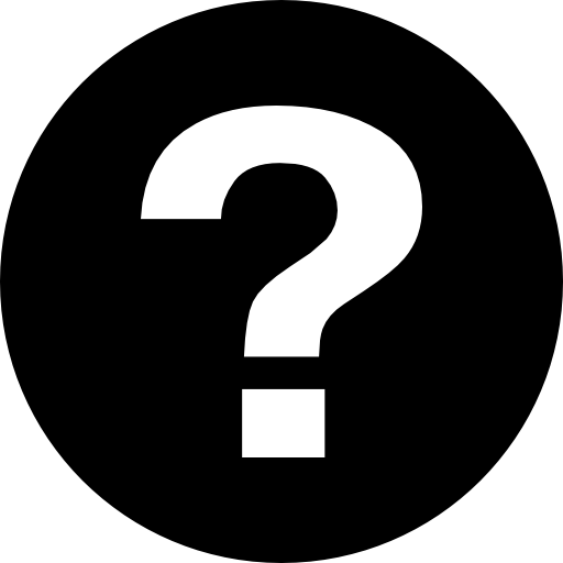 Faq circular button with question mark inside