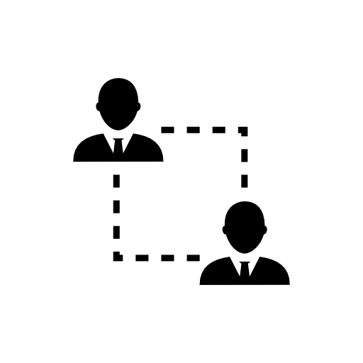 Businessman couple connected