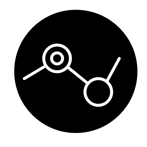 Circles interface symbol in a circle for seo