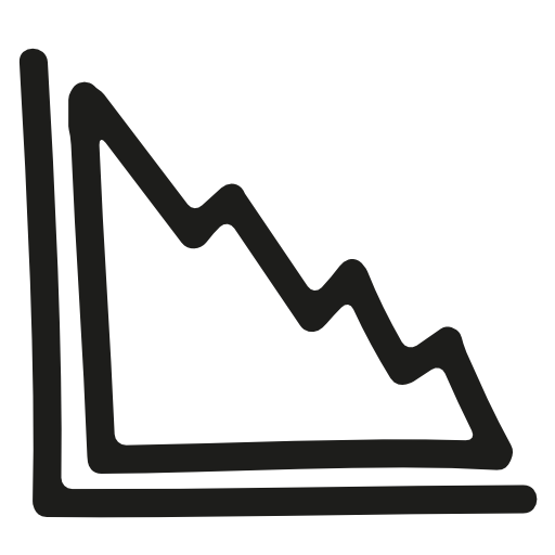 Descending graphic hand drawn outline