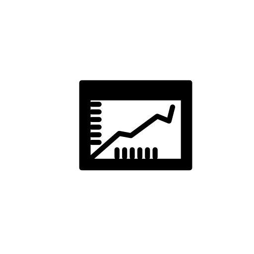 Graphic with ascending line inside a circle