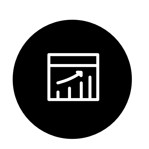 Stocks graphic in a circle