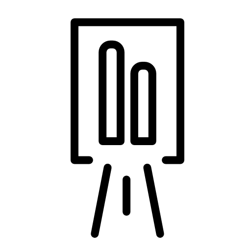 Bar graph presentation with a stand