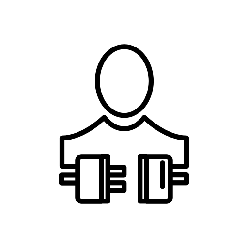 Person and connections outline symbol inside a circle