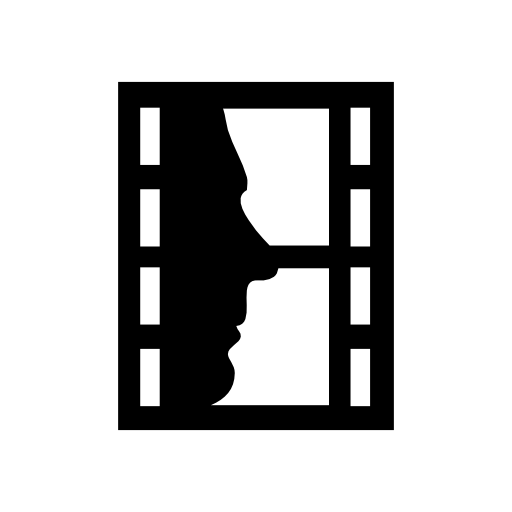 Man face in reel film