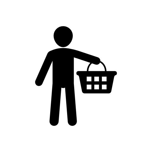 Man holding shopping basket