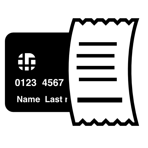 Credit card purchase receipt