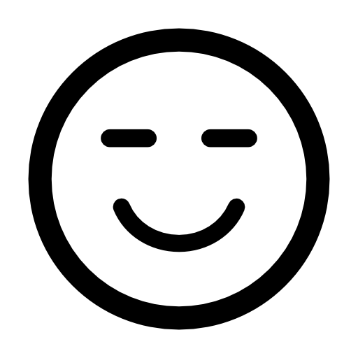 Smiling emoticon square face with closed eyes