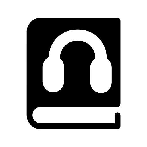 Book with headphones symbol