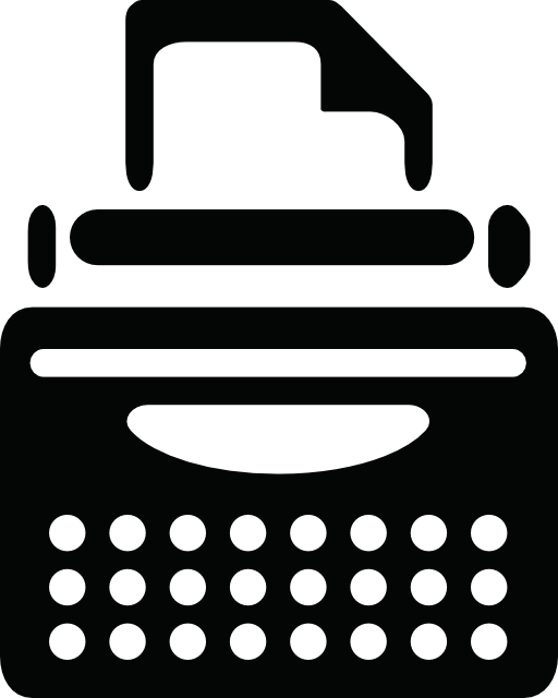 Typewriter with paper