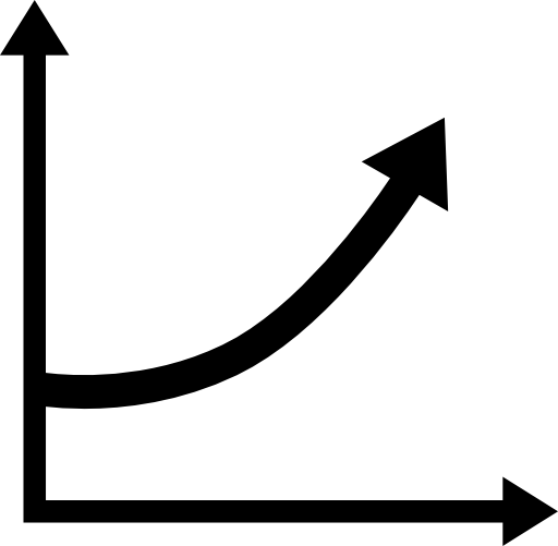 Ascending arrow line graphic