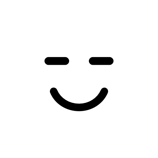 Smiling emoticon square face with closed eyes