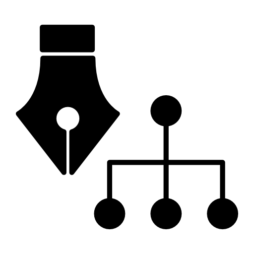 Calligraphy pen tip with hierarchical structure