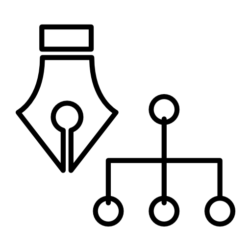 Calligraphy pen tip with hierarchical structure