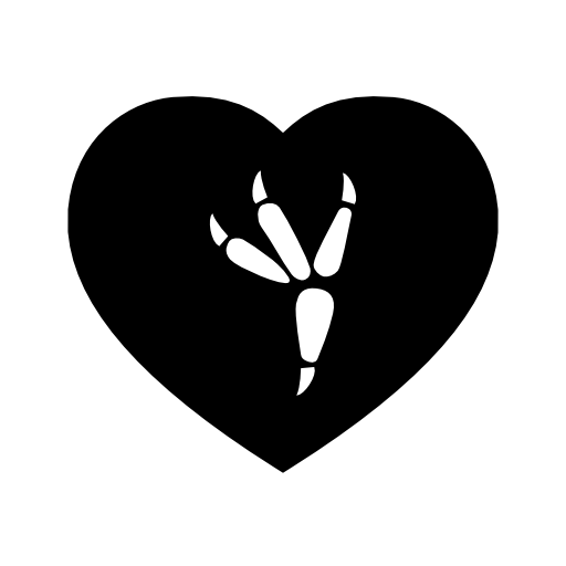 Eagle paw inside a heart