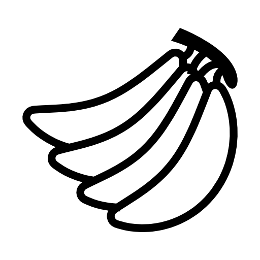 Banana of four pieces outline