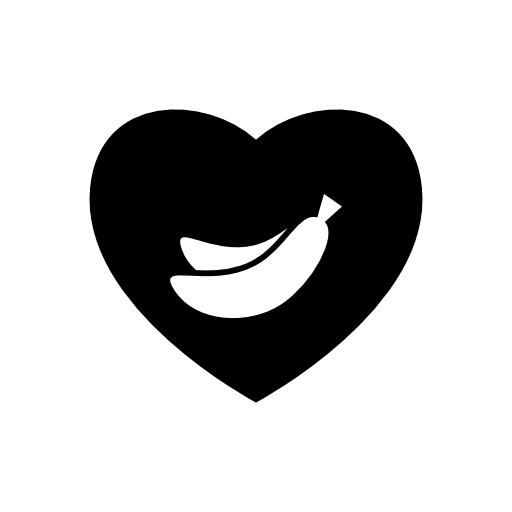 Banana lover symbol of bananas inside a heart