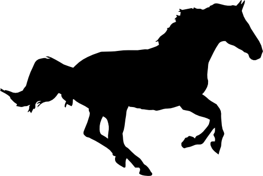 Horse running silhouette