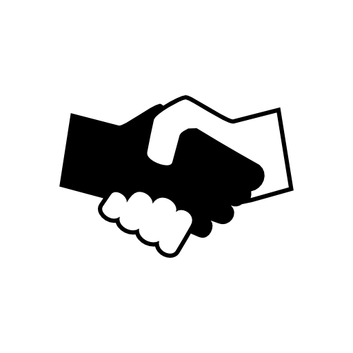 Black and white shaking hands