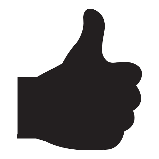 Thumbs up, black hand, IOS 7 interface symbol