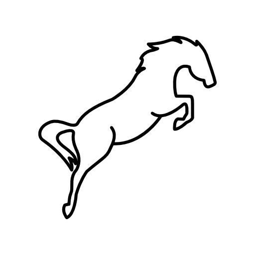 Jumping horse outline