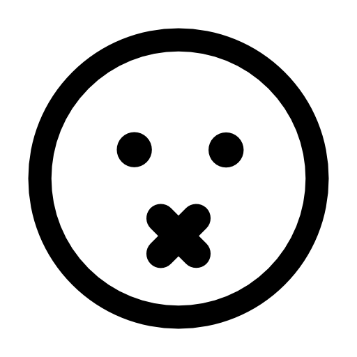 Mute emoticon square face