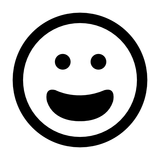 Happy smiling emoticon face with open mouth