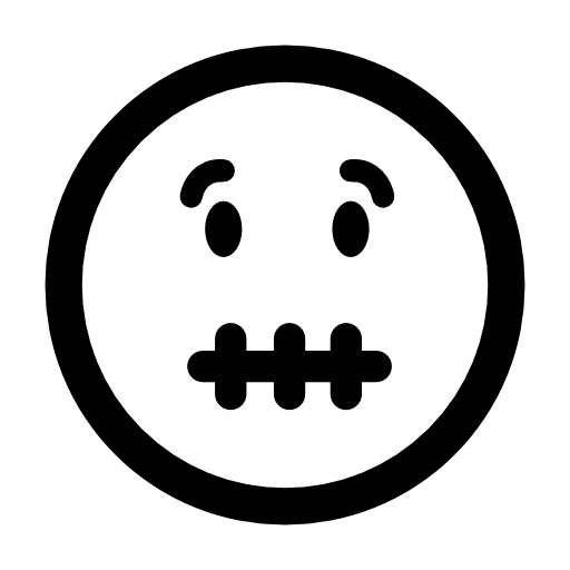 Mute emoticon square face