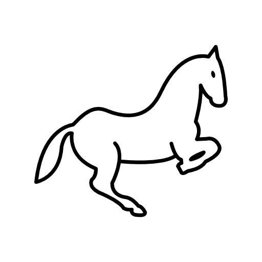 Jumping horse outline