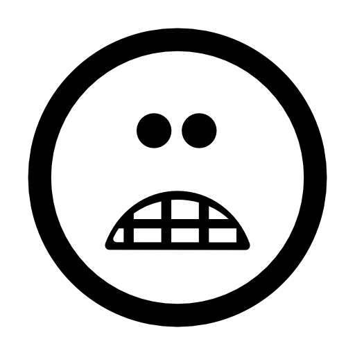 Scared emoticon square face