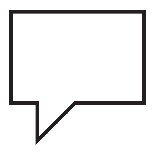 Speech bubble of rectangular shape, IOS 7 interface symbol